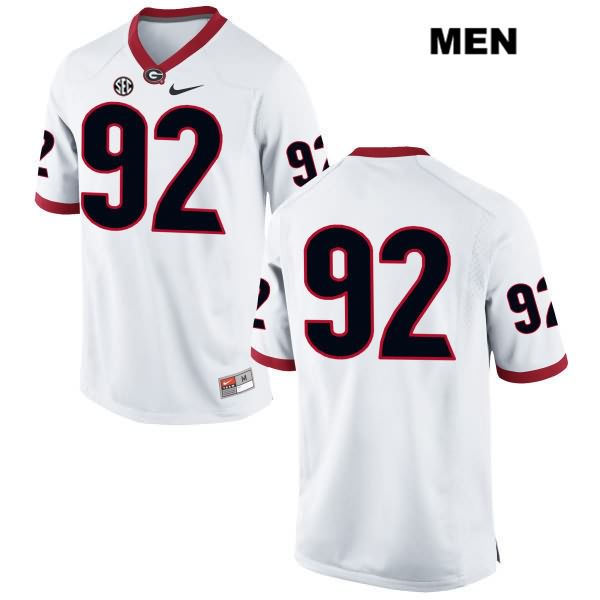 Georgia Bulldogs Men's Justin Young #92 NCAA No Name Authentic White Nike Stitched College Football Jersey LQG6756JC